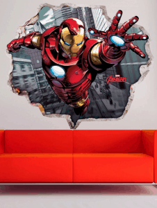 Vinilo de superhéroes para decorar una habitación infantil Vinilo infantil inspirado en un superhéroe