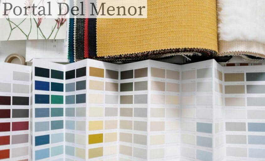 Fabric Samples and Color Palette Selection on Flat Surface
