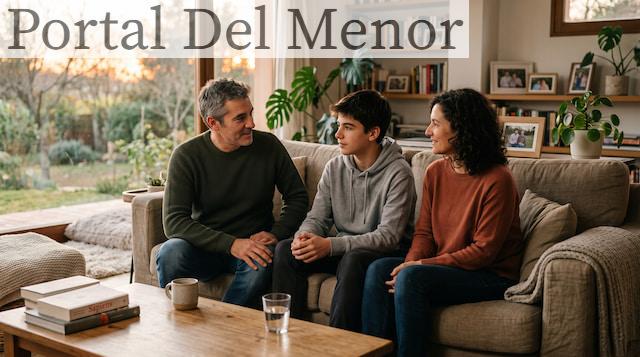 Familia hablando sobre el consumo de alcohol en adolescentes